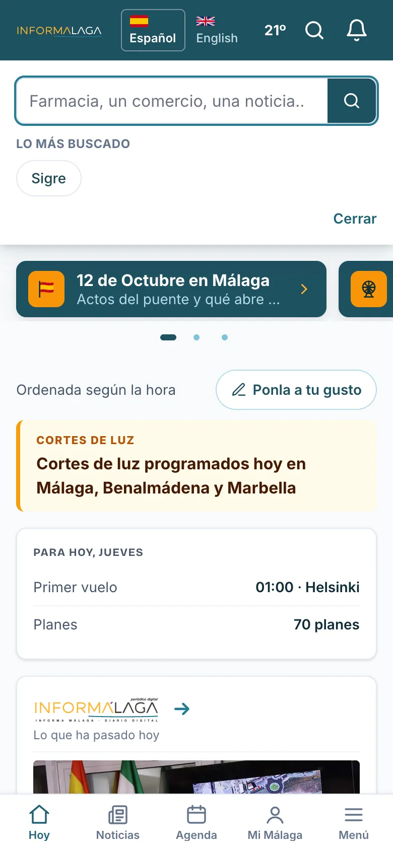 El buscador de la lupa, con lo más buscado