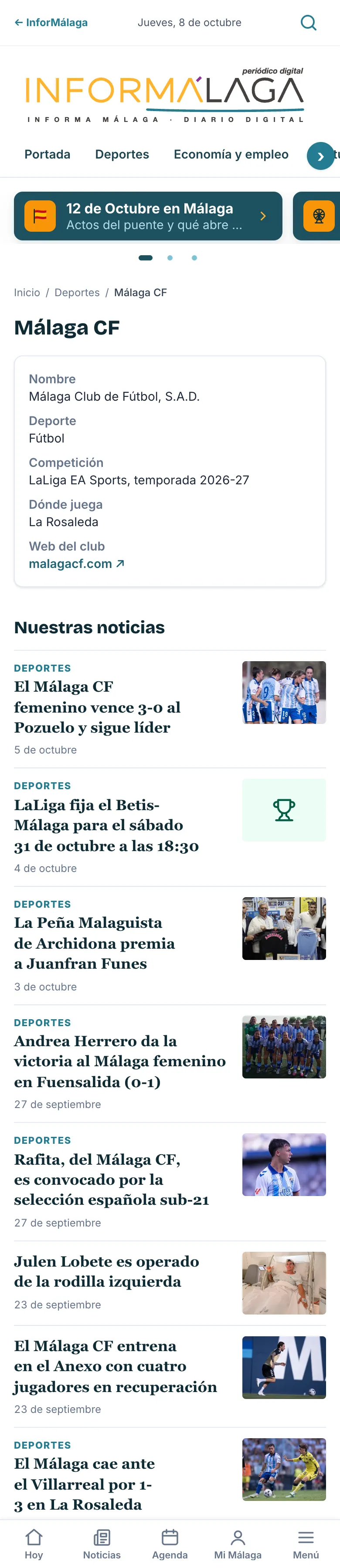 Deportes, club a club