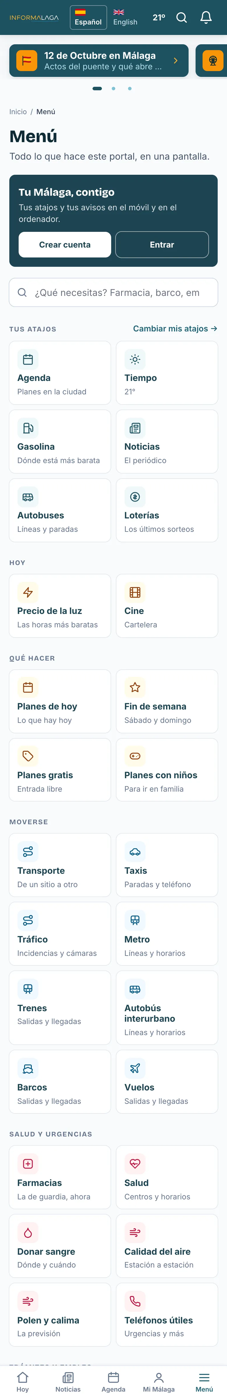 El Menú de InforMálaga