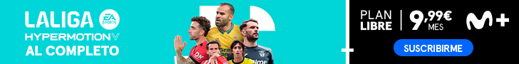 Movistar Plus+: LaLiga Hypermotion al completo. Plan Libre, 9,99 € al mes.