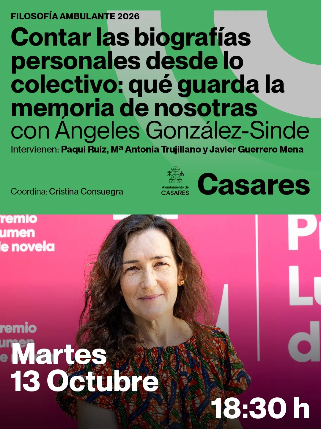 Filosofía Ambulante con Ángeles González-Sinde. Contar las biografías personales desde lo colectivo: qué guarda la memoria de nosotras