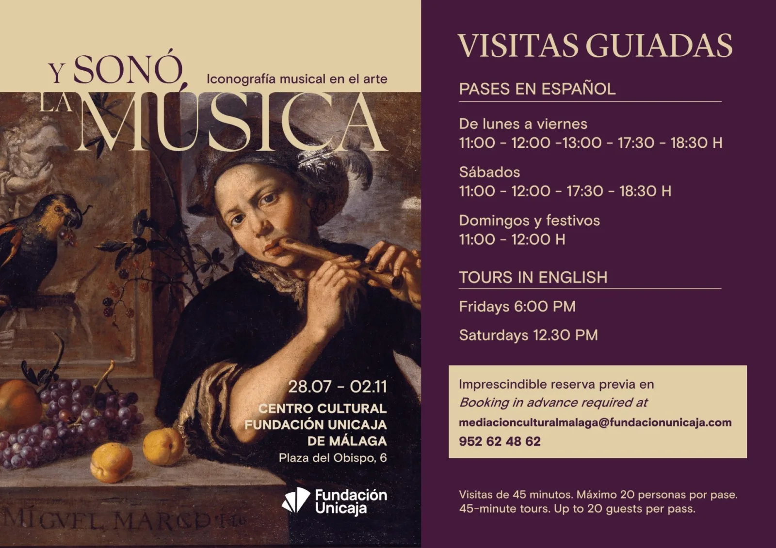 Guided tours of ‘Y sonó la música. Musical iconography in art’