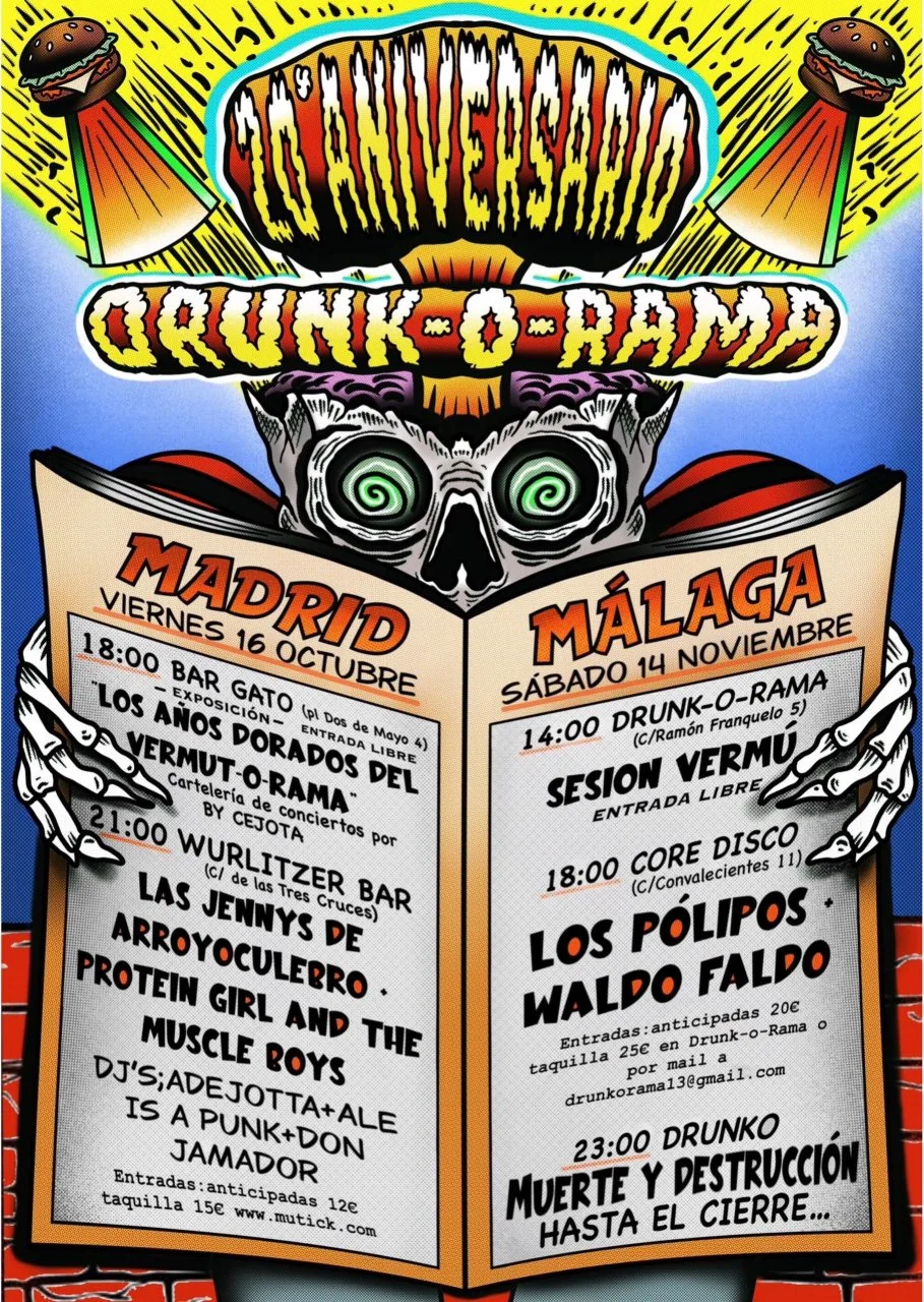 20th anniversary Drunk-o-rama. Los Pólipos + Waldo Faldo