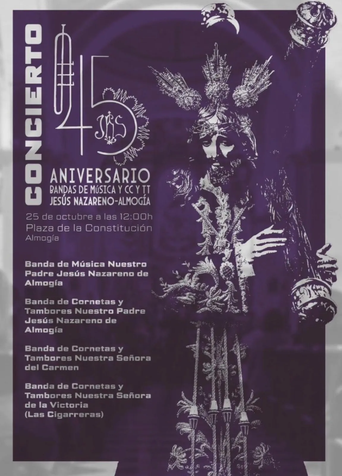 Concierto del 45 aniversario de las bandas de Jesús Nazareno de Almogía