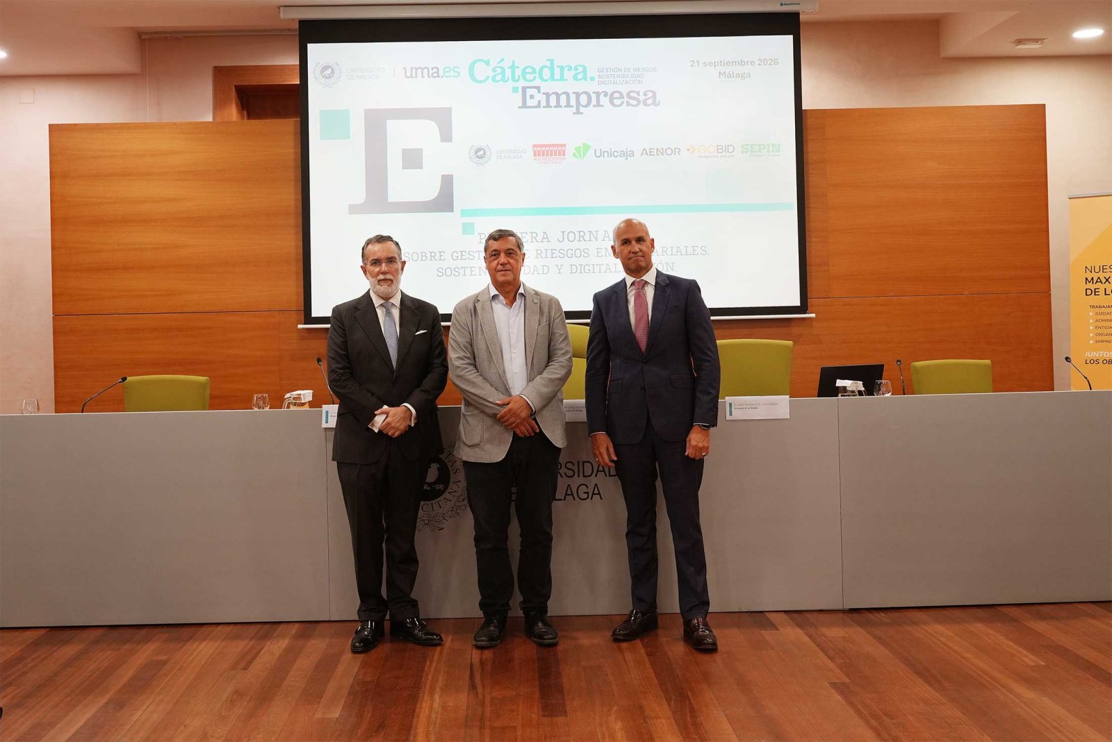 Imagen de la noticia: La UMA presenta su Cátedra Empresa con Unicaja, AENOR, GOBID y SEPIN