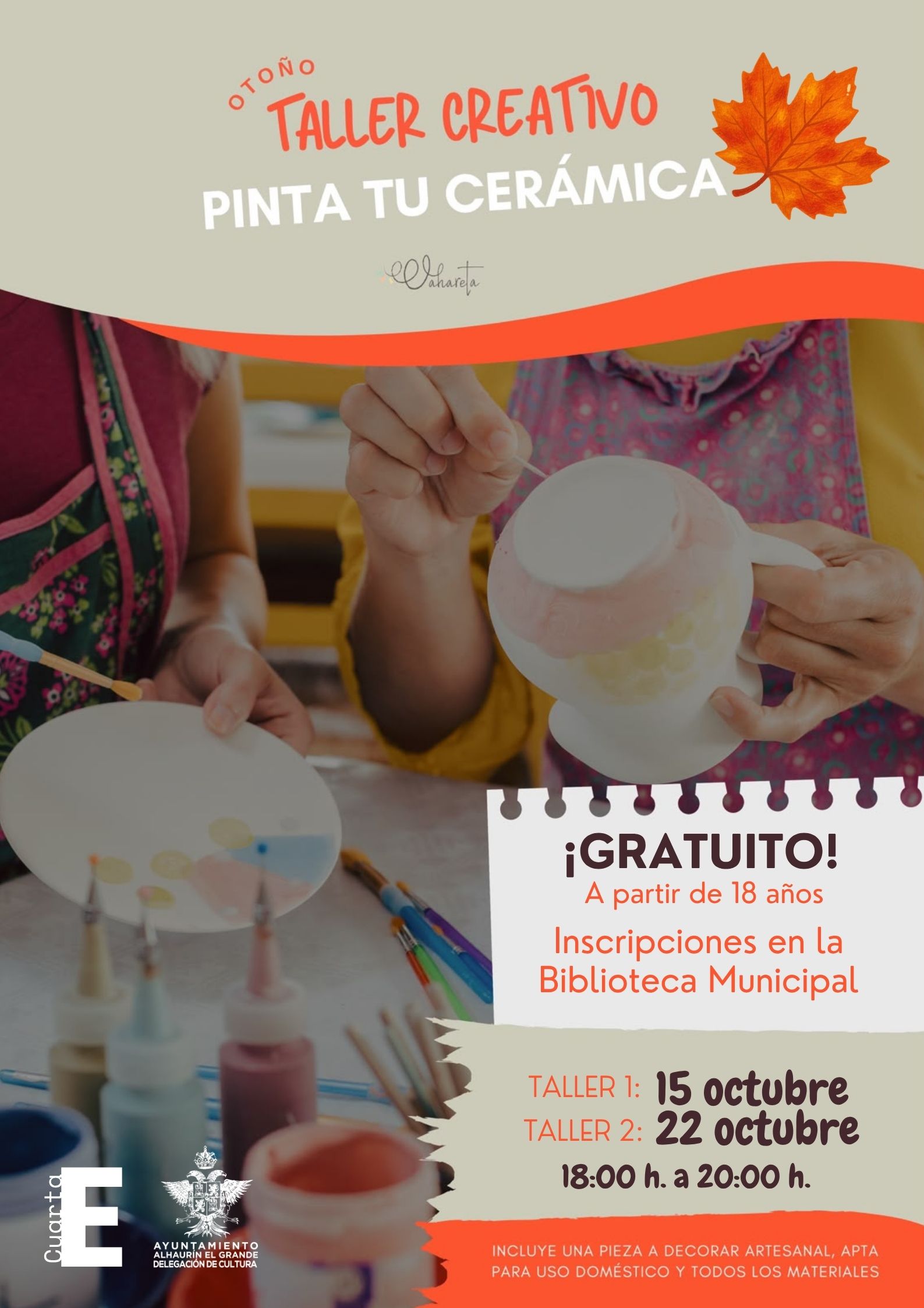 Imagen de la noticia: Alhaurín el Grande organiza talleres gratuitos de cerámica, IA y cómic este otoño