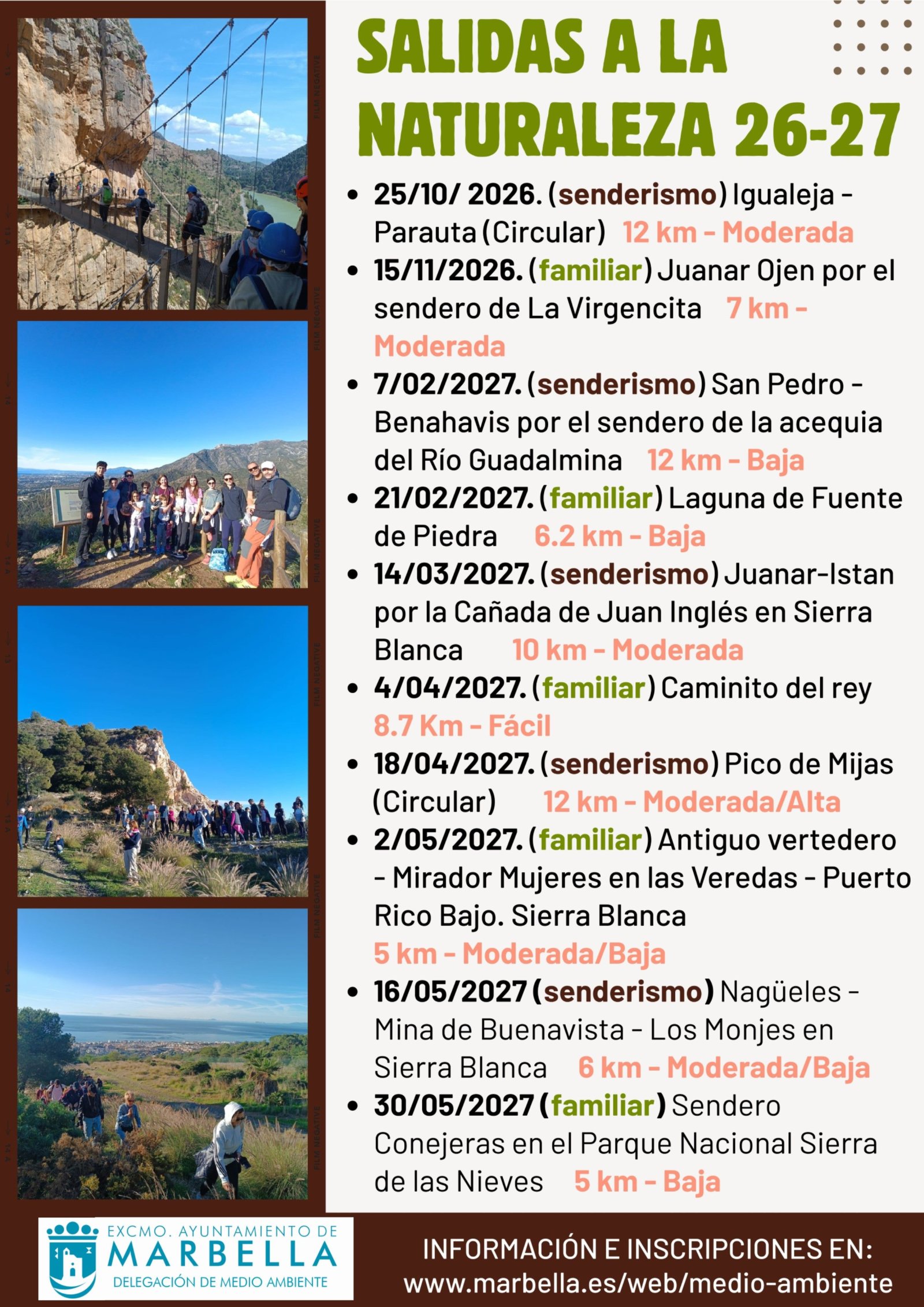 Imagen de la noticia: Marbella reanuda las 'Salidas a la Naturaleza' con diez rutas gratuitas desde el 25 de octubre
