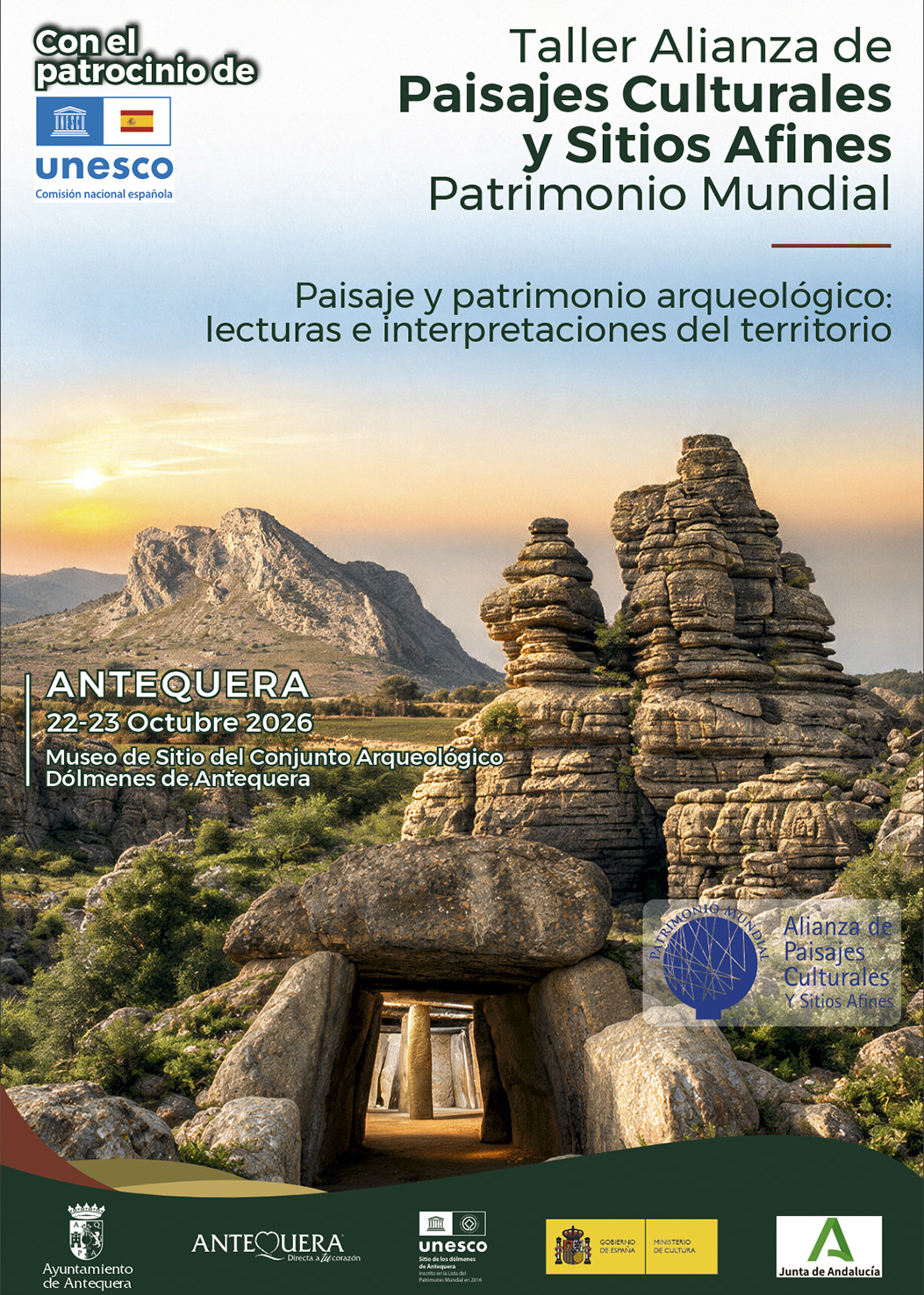 Imagen de la noticia: Antequera acoge el 22 y 23 de octubre un taller abierto sobre paisaje y patrimonio arqueológico