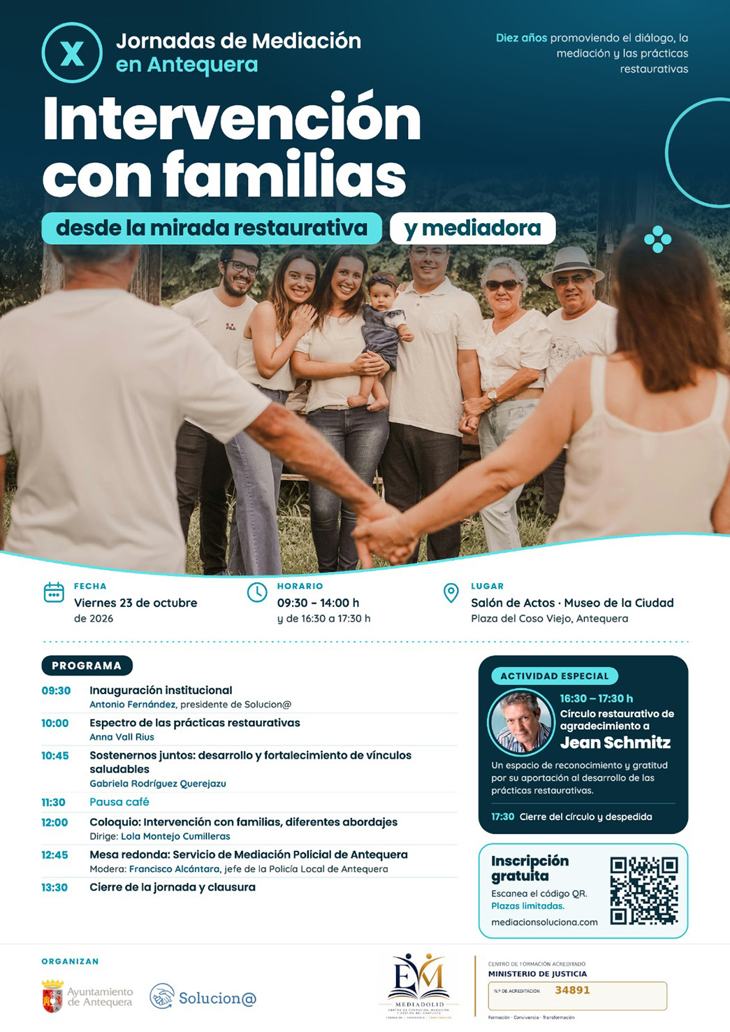 Image for the story: Antequera hosts the 10th Mediation Conference on October 23, focused on the family