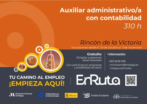 Imagen de la noticia: Rincón de la Victoria abre el 20 de octubre la inscripción a un curso gratuito de Auxiliar administrativo con contabilidad