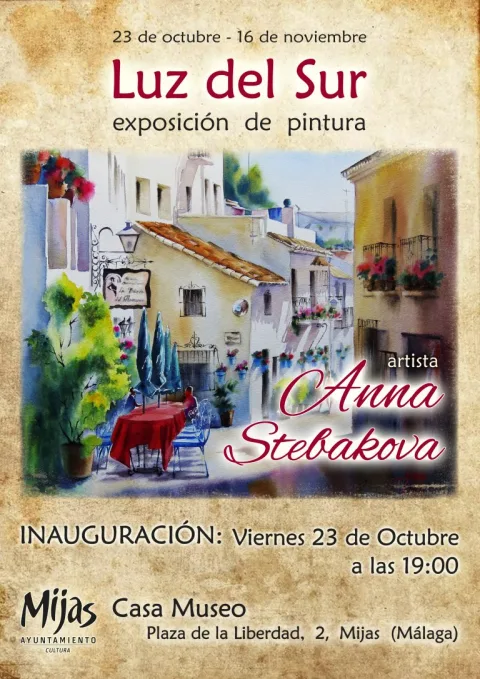 Imagen de la noticia: La Casa Museo de Mijas acoge desde el viernes la exposición «Luz del sur» de Anna Stebakova