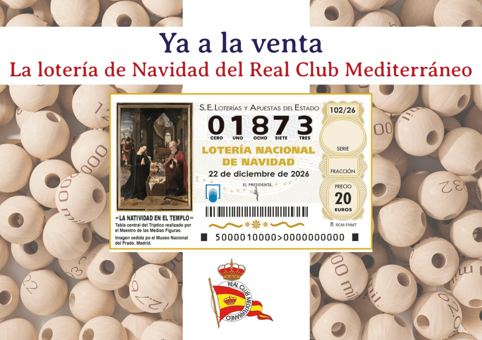 Imagen de la noticia: El Real Club Mediterráneo vende su décimo de Navidad solidario por 24 euros