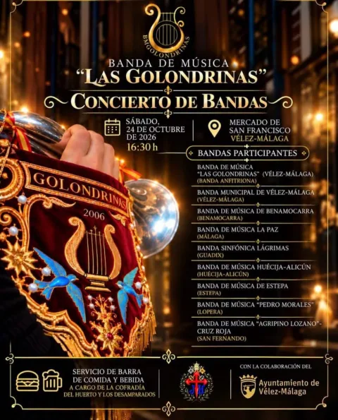 Imagen de la noticia: Vélez-Málaga acoge un concierto de bandas por el XX aniversario de Las Golondrinas