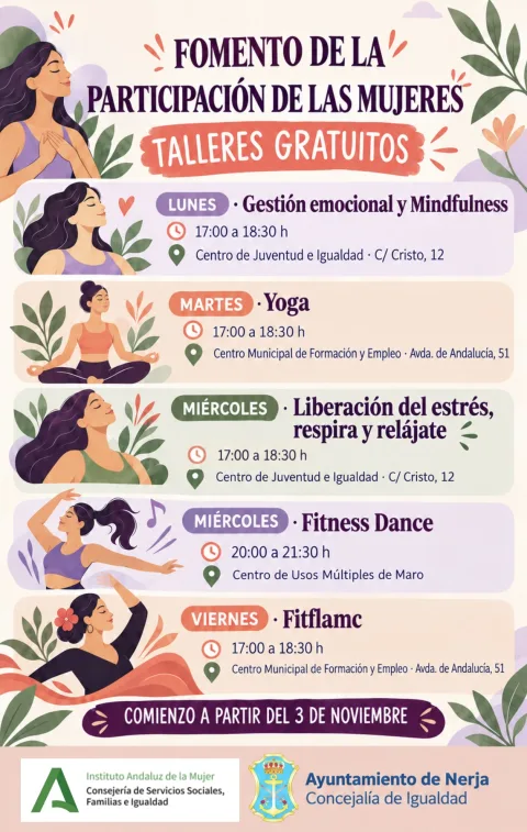 Imagen de la noticia: Nerja abre la inscripción de cinco talleres gratuitos para mujeres